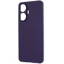 Чехол накладка для Realme C55, силикон, карбон, цвет фиолетовый