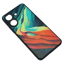 Чехол накладка для XIAOMI Redmi 13C, POCO C65, пластик, силикон, защита камеры, рисунок Акварельные лепестки