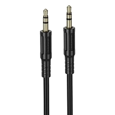 AUX кабель BOROFONE BL25, длина 1 метр, штекер подключения Jack 3.5 мм, цвет черный
