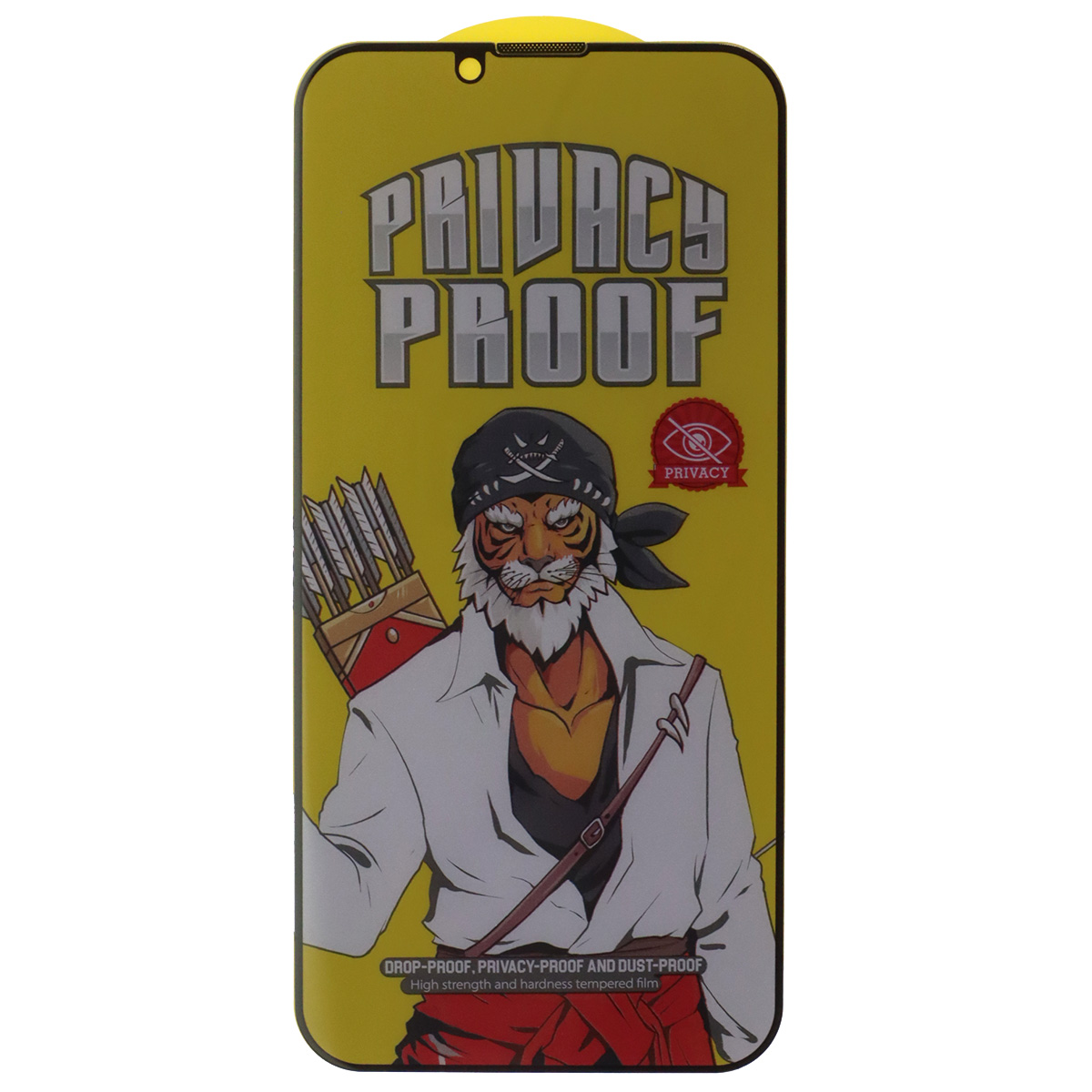 Защитное стекло Антишпион PRIVACY PROOF для APPLE iPhone 13 (6.1"), iPhone 13 Pro (6.1"), iPhone 14 (6.1"), iPhone 16e (6.1"), с сеточкой на динамике, цвет окантовки черный
