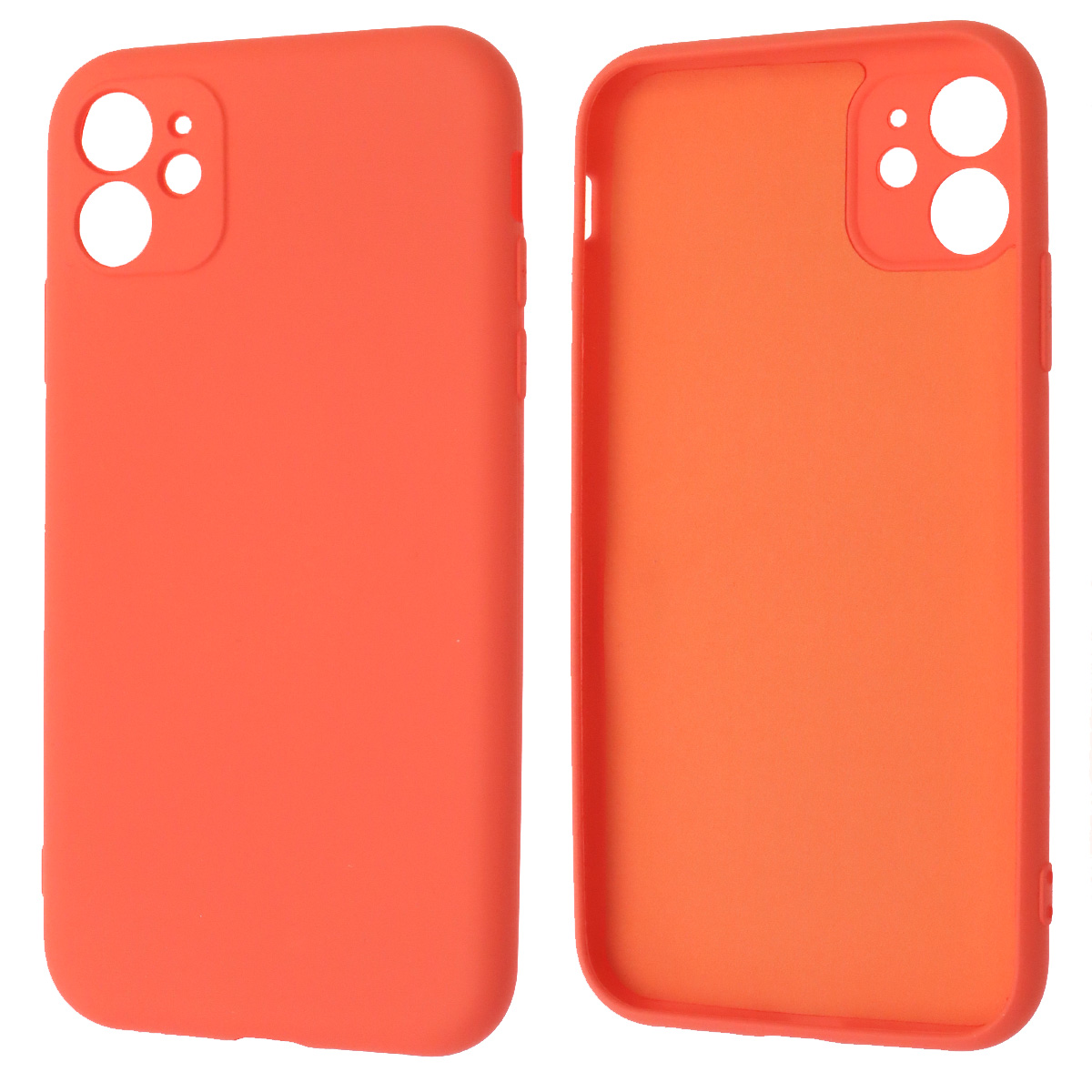 Чехол накладка NANO для APPLE iPhone 11, силикон, бархат, цвет коралловый