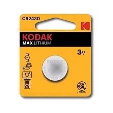 Батарейка KODAK MAX CR2430 BL1 Lithium 3V Батарейка KODAK MAX CR2430 BL1 Lithium 3V