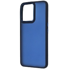 Чехол накладка для Realme 9 4G, силикон, пластик, цвет окантовки темно синий