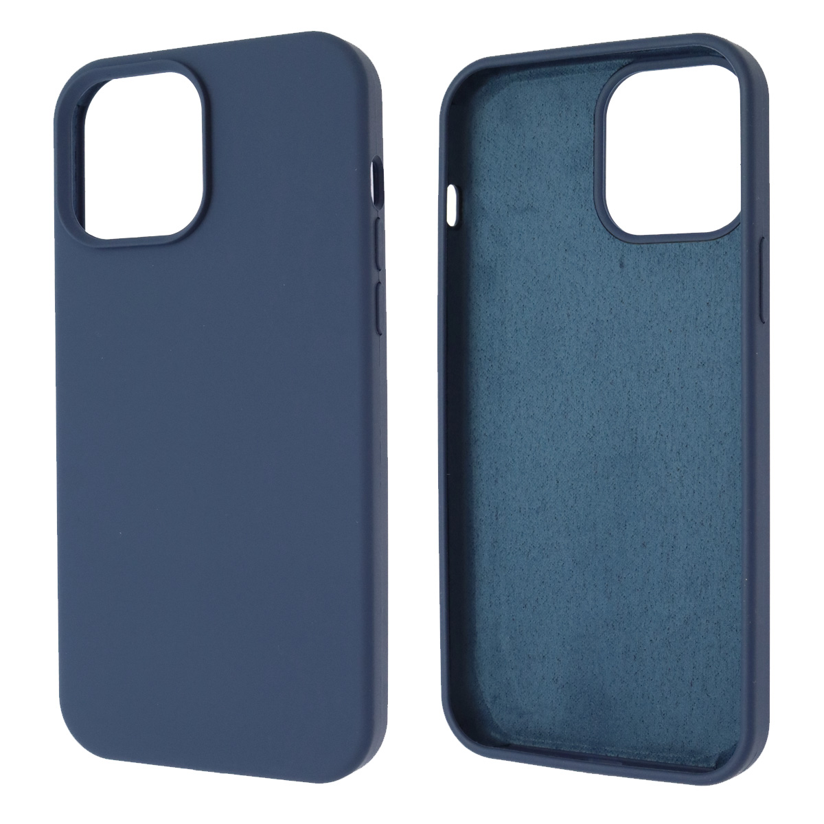 Чехол накладка Silicon Case для APPLE iPhone 13 Pro Max (6.7), силикон, бархат, цвет темно синий