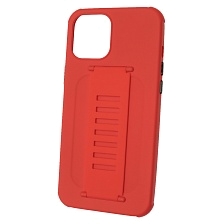 Чехол накладка LADDER NANO для APPLE iPhone 12 PRO MAX (6.7), силикон, держатель, цвет красный