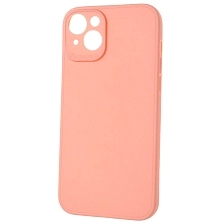 Чехол накладка для APPLE iPhone 15 Plus (6.7"), защита камеры, силикон, цвет персиковый