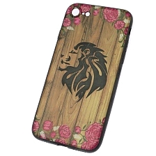 Чехол накладка Wood Pics для APPLE iPhone 7, силикон, рисунок тигр