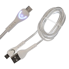 Кабель EARLDOM EC-117M Micro USB, 3A, Led индикатор, длина 1 метр, цвет белый Кабель EARLDOM EC-117M Micro USB, 3A, Led индикатор, длина 1 метр, цвет белый