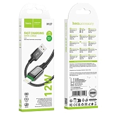 Кабель HOCO X121 Exceed, USB на Lightning 8 pin, 12W, длина 1 метр, цвет черный