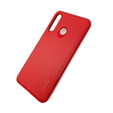 Чехол накладка Cherry для HUAWEI P30 Lite, Nova 4E 2019, силикон, полоски, цвет темно красный.