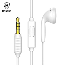 Гарнитура (наушники с микрофоном) проводная, BASEUS Encok One-sided Wire Earphone H09, цвет белый.