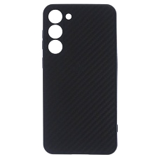 Чехол накладка для SAMSUNG Galaxy S23 Plus, силикон, карбон, цвет черный