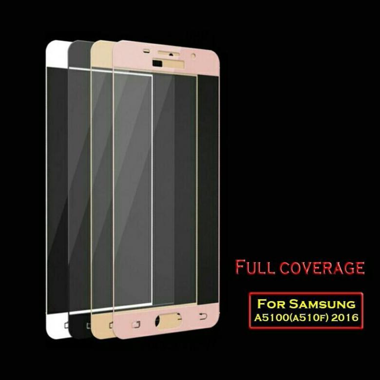 Защитное стекло 2D Full glass для SAMSUNG Galaxy A5 2016 (SM-A510), цвет окантовки белый.