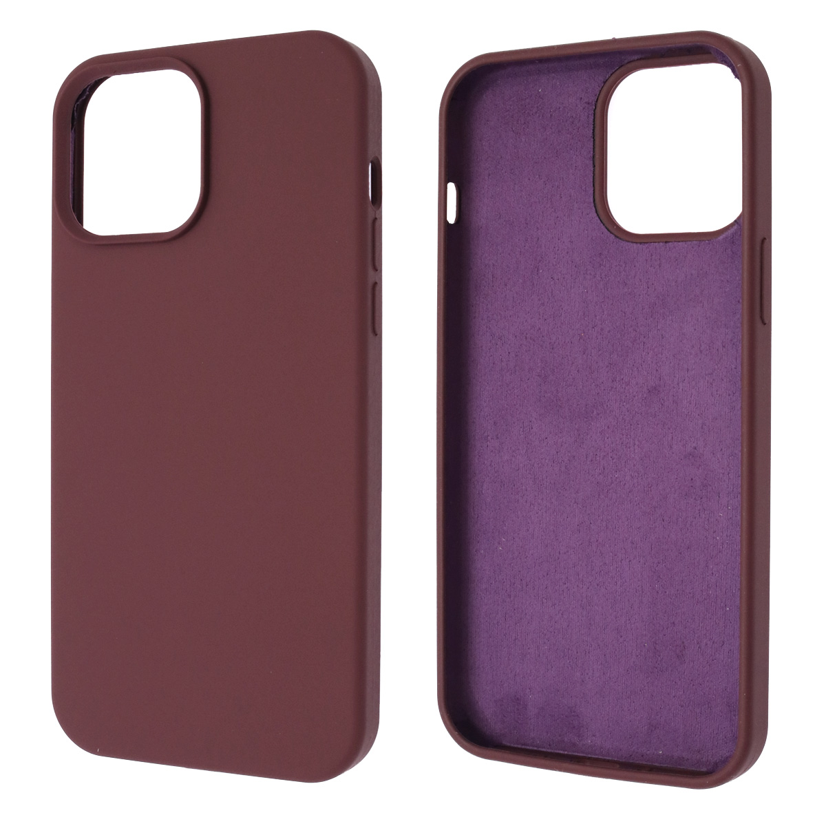 Чехол накладка Silicon Case для APPLE iPhone 13 Pro Max (6.7), силикон, бархат, цвет бордовый