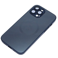 Чехол накладка с поддержкой MagSafe для APPLE iPhone 13 Pro Max (6.7"), защита камеры, силикон, пластик, цвет темно синий