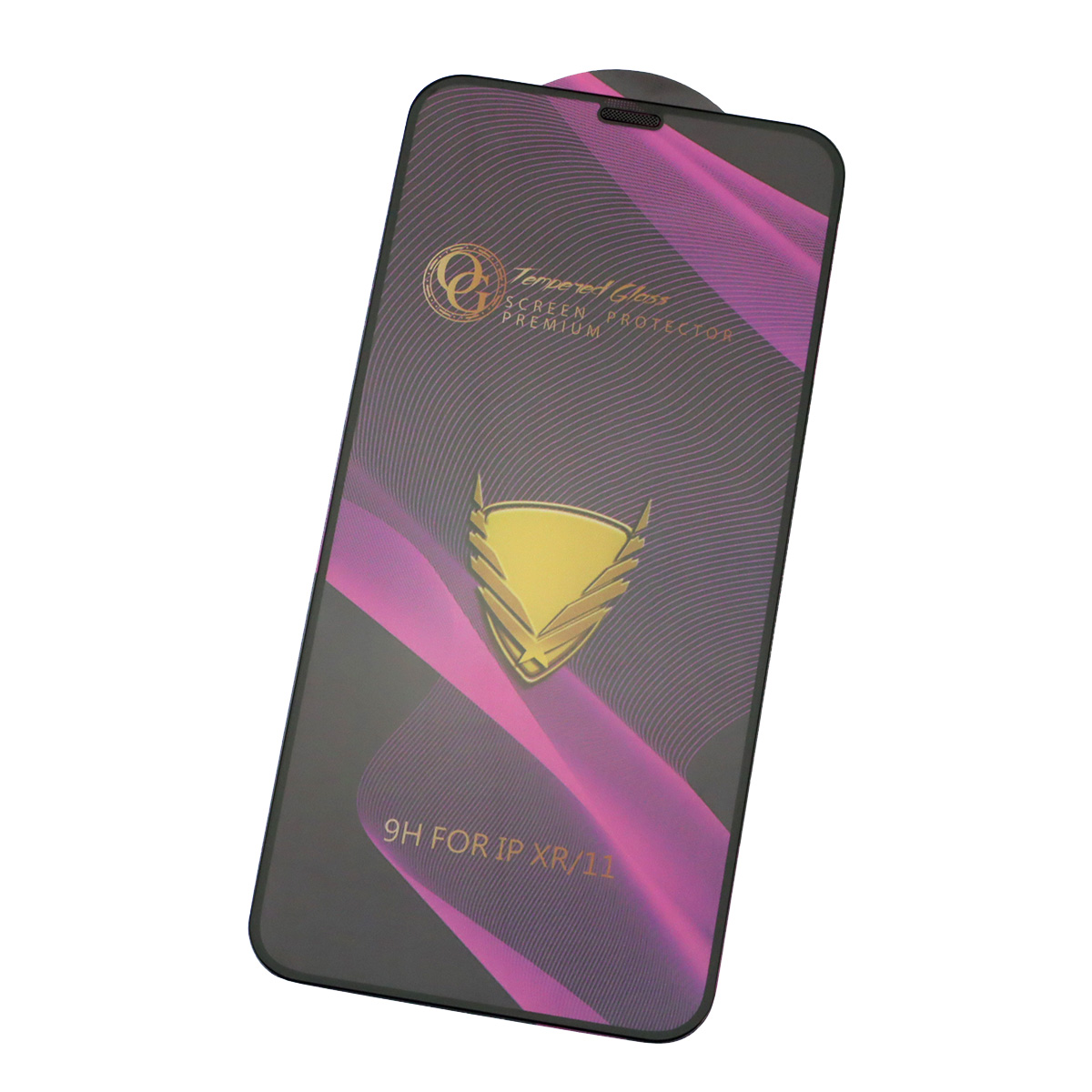 Защитное стекло 9H OG для APPLE iPhone XR, iPhone 11, с сеточкой на динамике, цвет окантовки черный