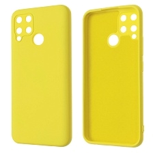 Чехол накладка NANO для Realme C15, силикон, бархат, матовый, цвет желтый