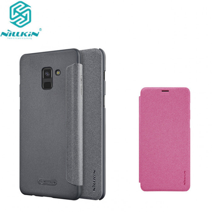 Чехол-книжка Nillkin Sparkle для SAMSUNG Galaxy A8 Plus 2018 (SM-A730F), пластиковая, цвет графитовый.