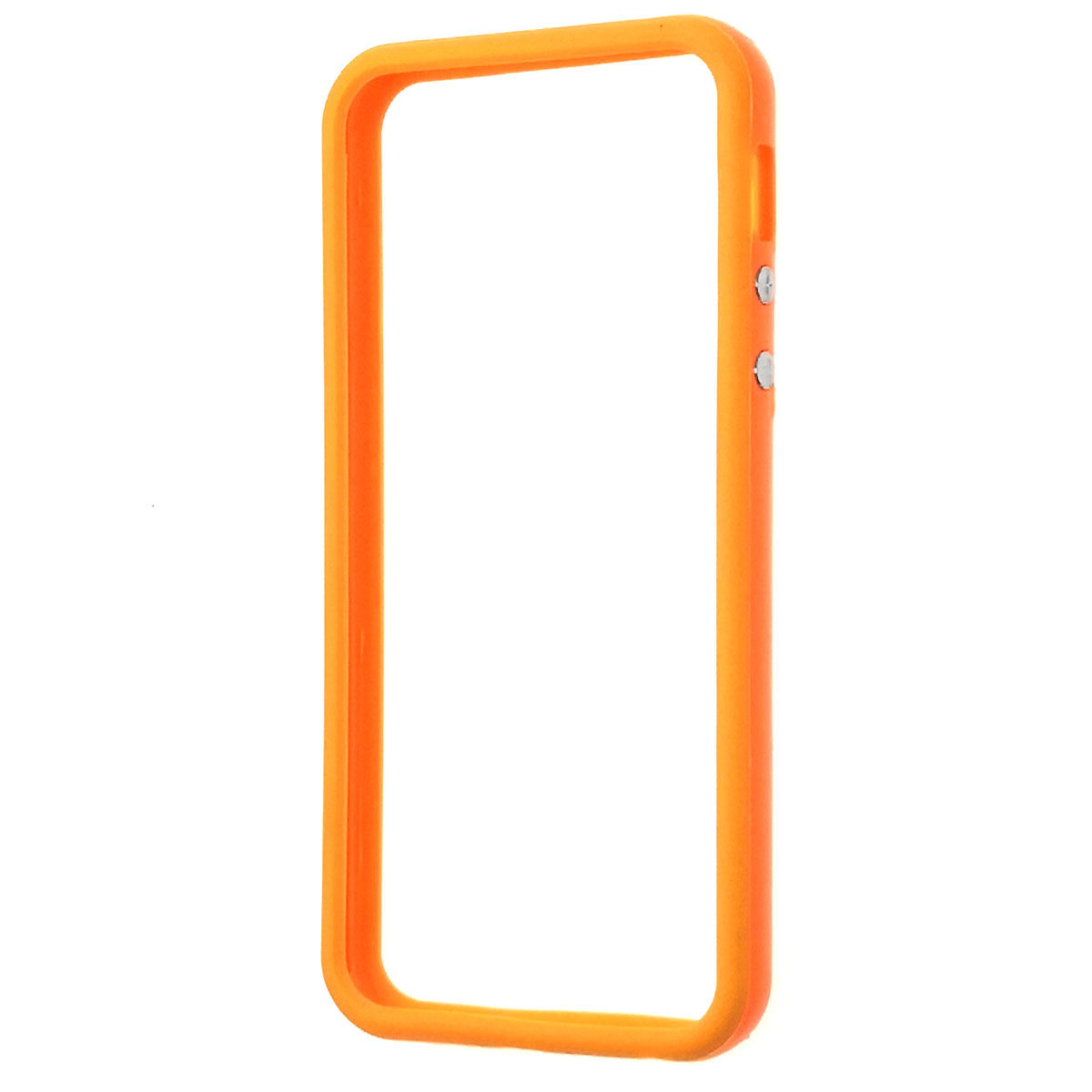 Бампер для APPLE iPhone 5, iPhone 5G, iPhone 5S, силикон, пластик, цвет оранжевый