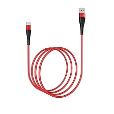 Кабель BOROFONE BX32 Munificent USB Type-C aka USB-C, 3A, длина 1 метр, силикон, нейлоновая оплетка, цвет красный