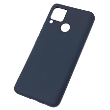 Чехол накладка SOFT TOUCH для Realme C15, силикон, матовый, цвет темно синий