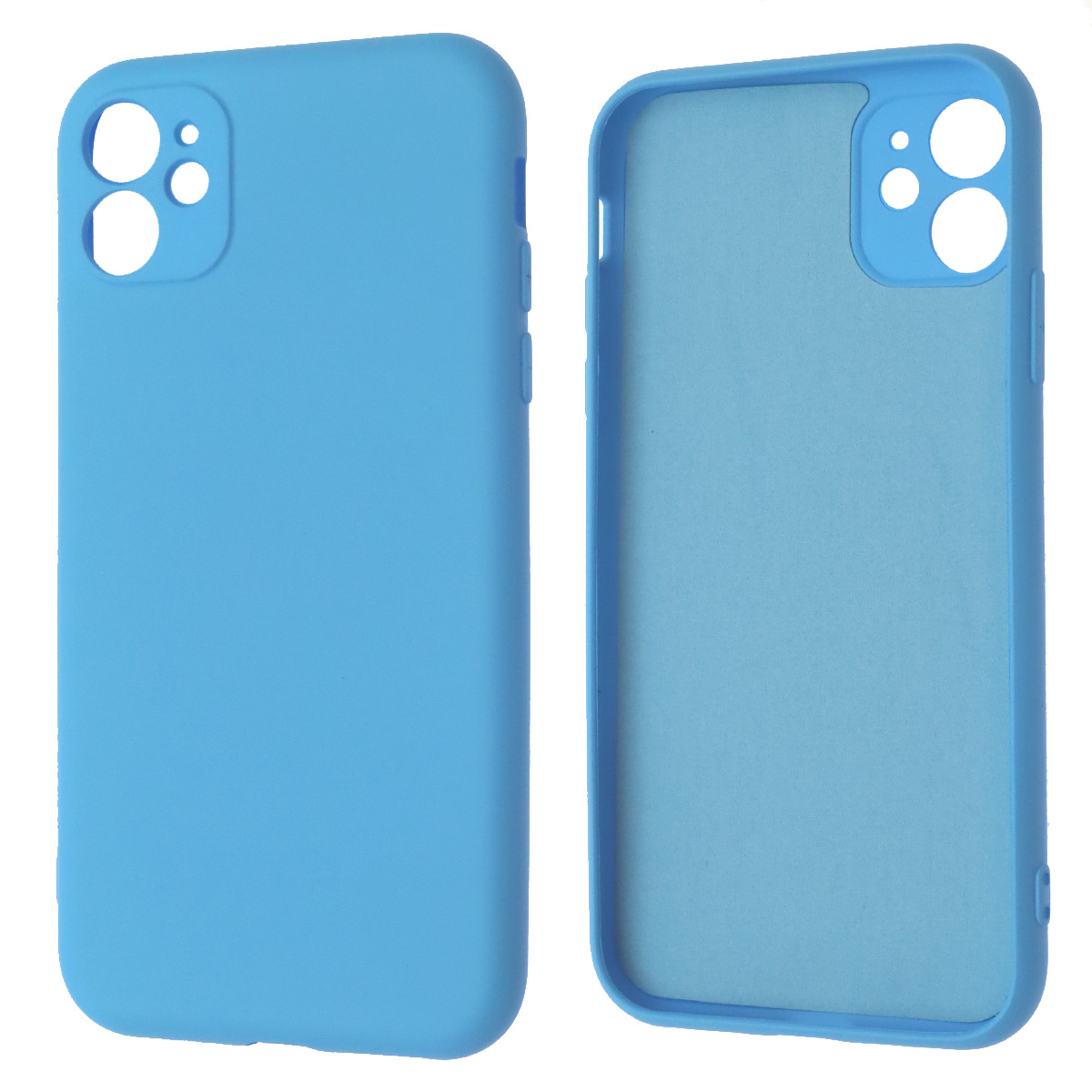 Чехол накладка NANO для APPLE iPhone 11, силикон, бархат, цвет голубой