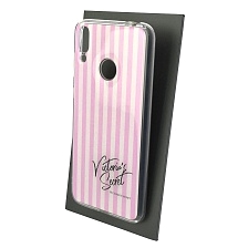 Чехол накладка для HUAWEI Honor 8C, силикон, блестки, рисунок Victoria Secret