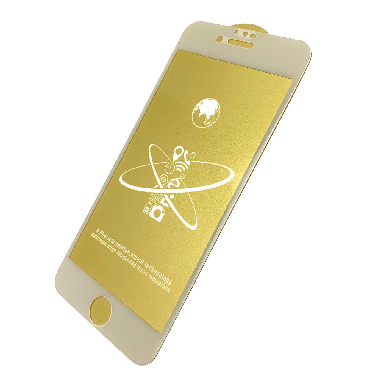 Защитное стекло Full Glue Premium для APPLE iPhone 6/6G/6S (4.7"), цвет канта белый.