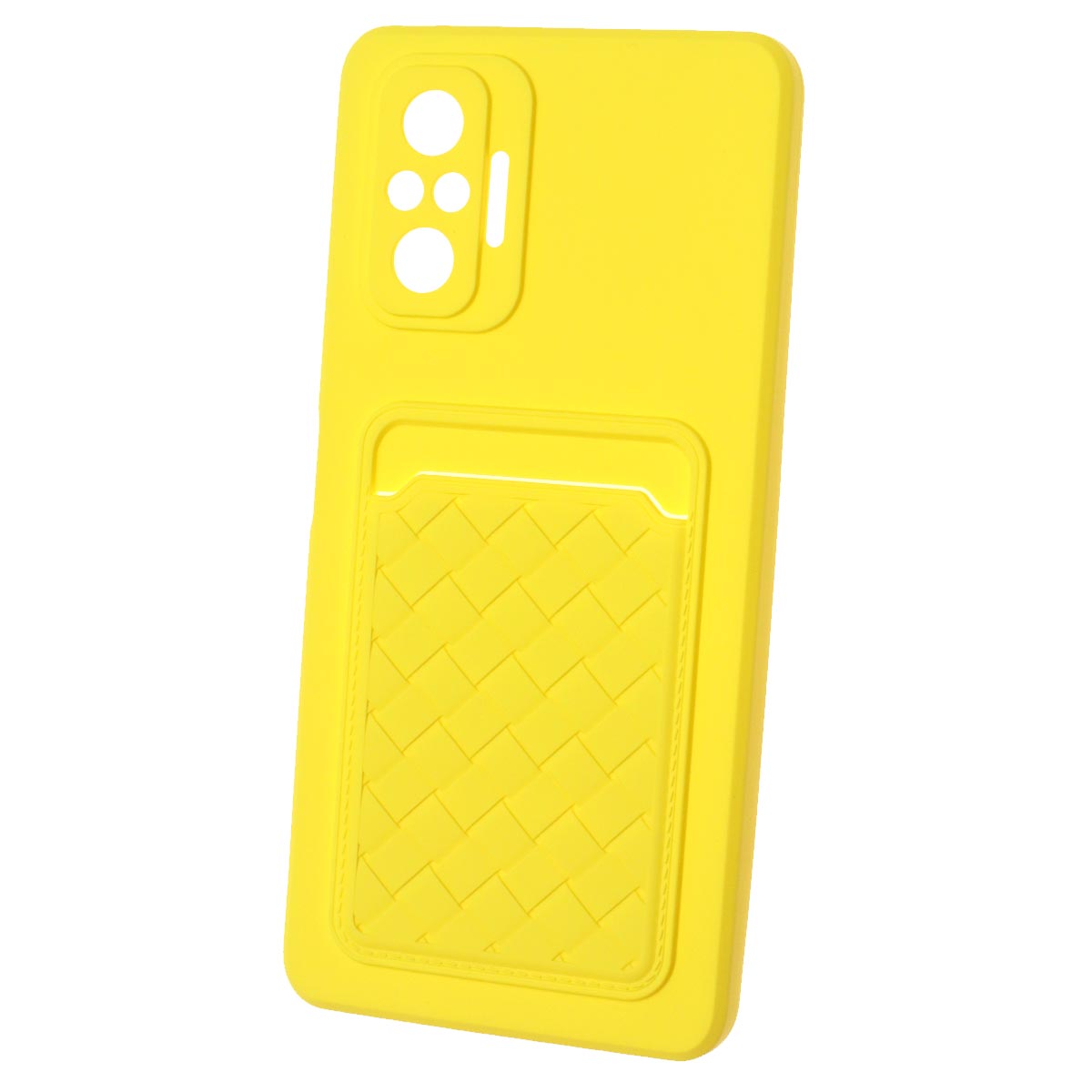 Чехол накладка CARD CASE для XIAOMI Redmi Note 10 Pro, силикон, отдел для карт, цвет желтый