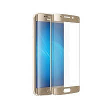 Защитное стекло 2D для SAMSUNG Galaxy S7 EDGE (SM-G935) золотистый кант FULL.