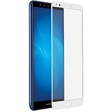 Защитное стекло 5D Full Glue для HUAWEI Y9 2018 / Y9 PRO цвет канта белый.