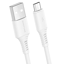 Кабель BOROFONE BX47 Coolway Micro USB, 2.4A, длина 1 метр, цвет белый