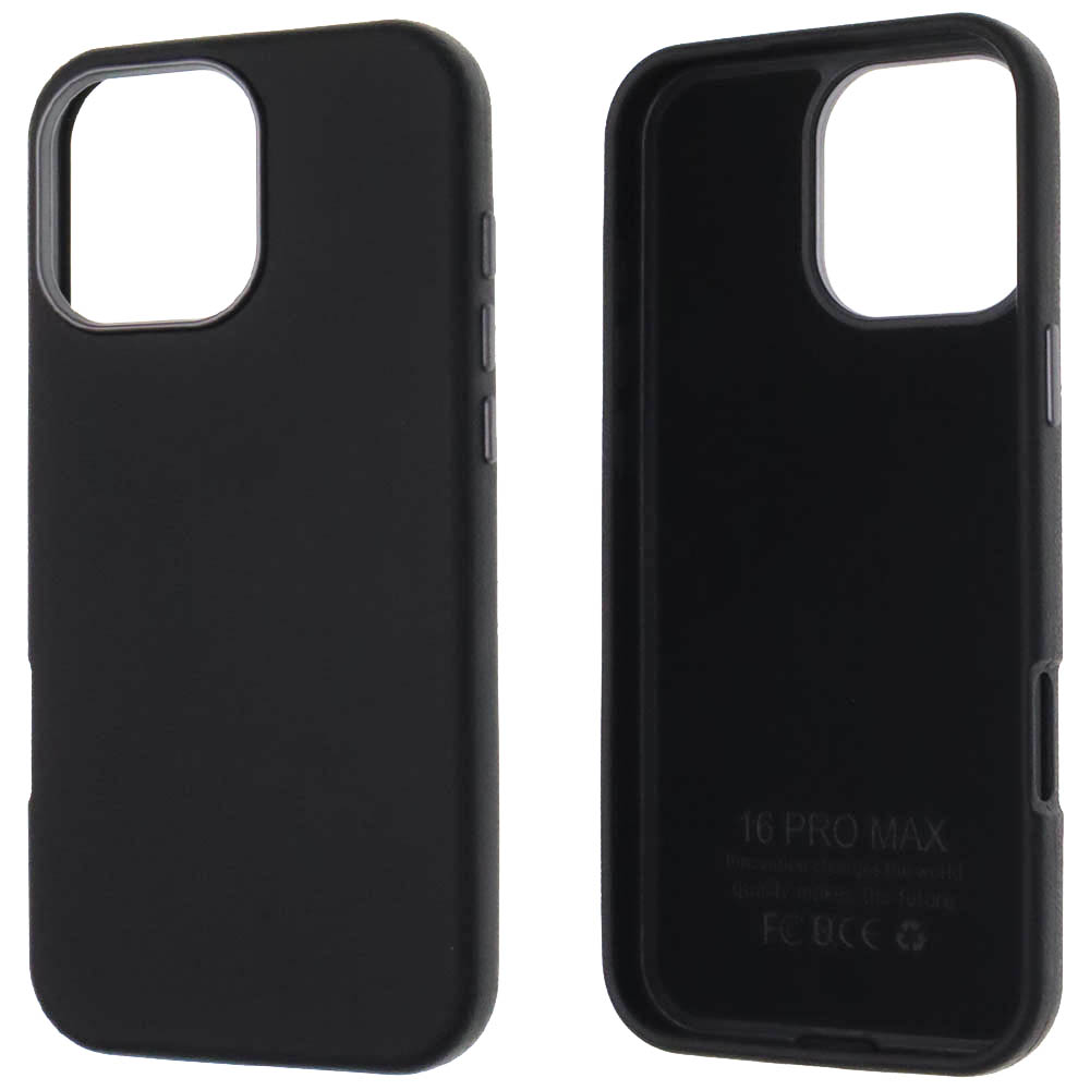 Чехол накладка для APPLE iPhone 16 Pro Max (6.9"), силикон, пластик, текстура кожи, бархат, цвет черный