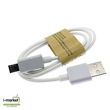 USB Дата кабель GH39 Micro USB силиконовый, длина 1 метр, удлиненный micro USB, цвет белый.