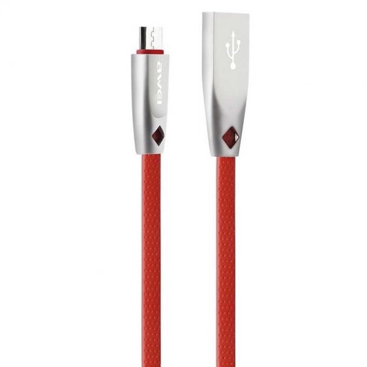 AWEI CL-96 FAST кабель Micro USB, 2.4A, длина 1 метр, цвет красный (-50%)