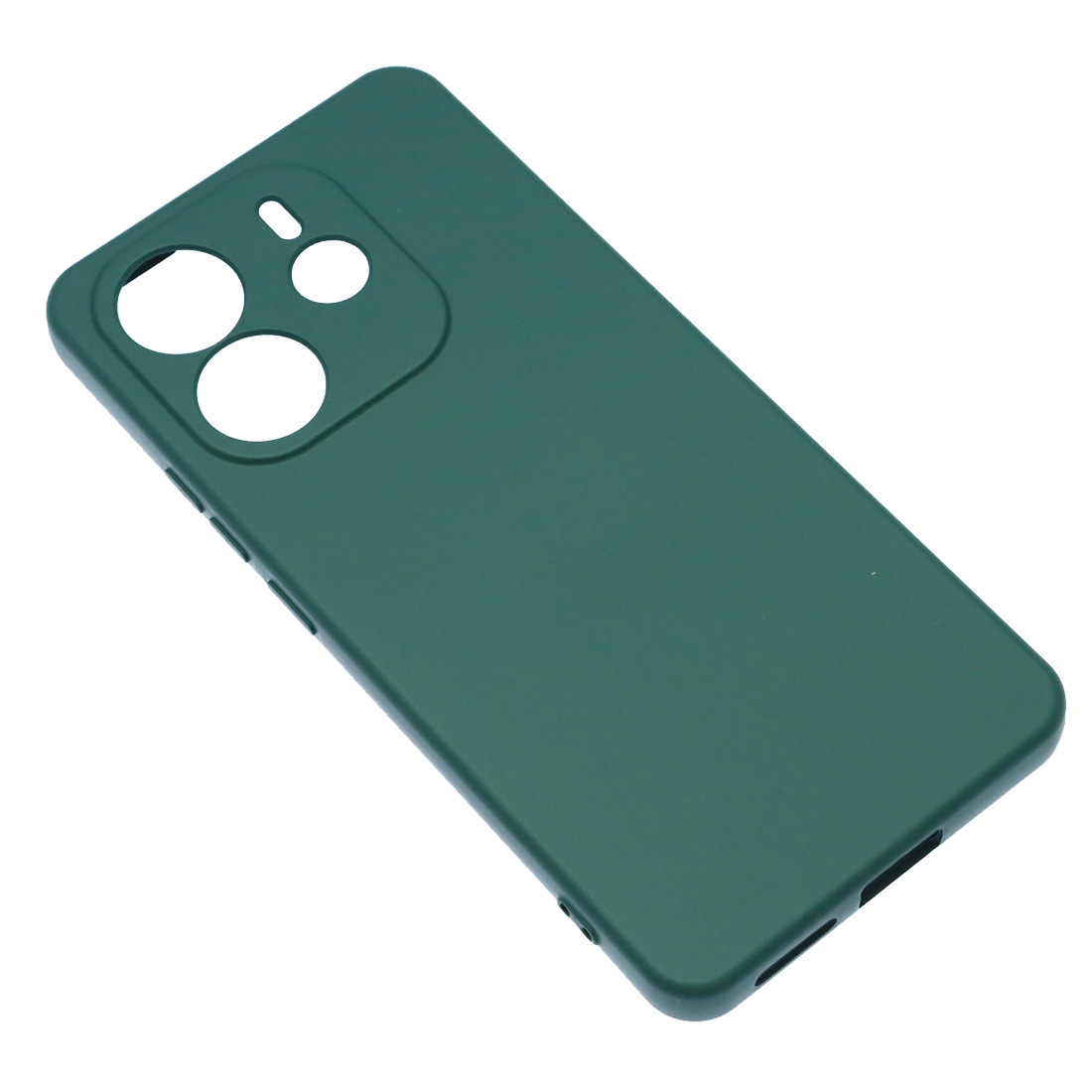 Чехол накладка NANO для XIAOMI Redmi Note 14 4G, защита камеры, силикон, бархат, цвет темно зеленый