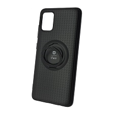 Чехол накладка iFace для SAMSUNG Galaxy A31 (SM-A315), силикон, кольцо держатель, цвет черный.