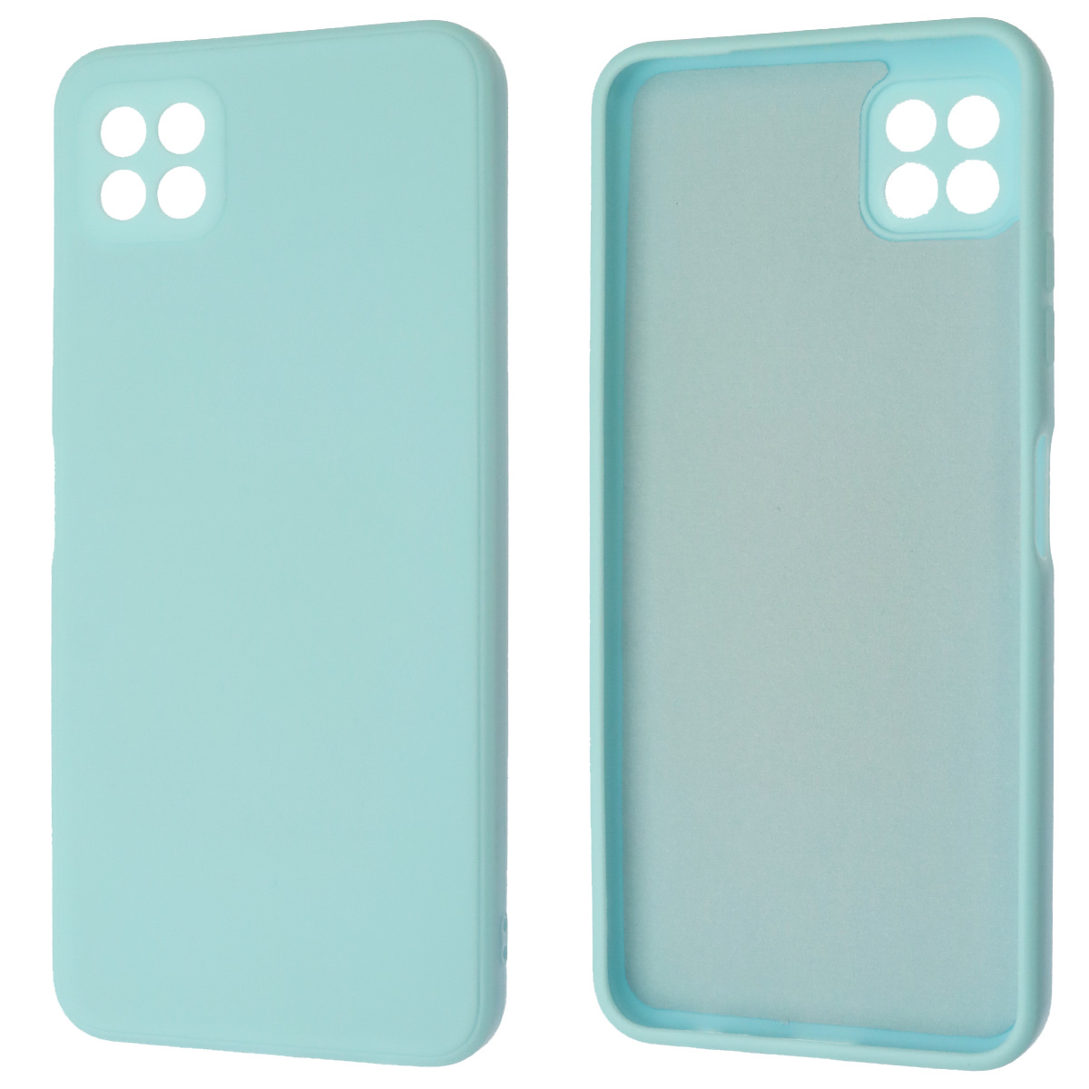 Чехол накладка для SAMSUNG Galaxy A22s 5G (SM-A226B), силикон, бархат, цвет светло голубой