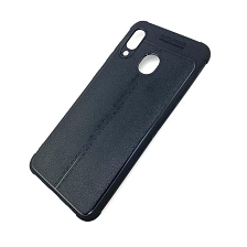 Чехол накладка AUTO FOCUS для SAMSUNG Galaxy A20 (SM-A205), A30 (SM-A305), силикон, матовый, цвет черный.