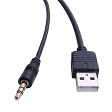 Кабель-переходник USB A на Jack 3.5 male AUX, длина 1.5 метра, цвет черный