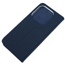 Чехол книжка MESH для INFINIX HOT 40i, SMART 8, SMART 8 Plus, текстиль, силикон, бархат, визитница, цвет темно синий