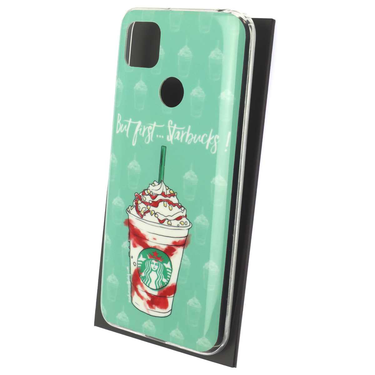 Чехол накладка для XIAOMI Redmi 9C, Redmi 10A, силикон, рисунок But first...Starbucks