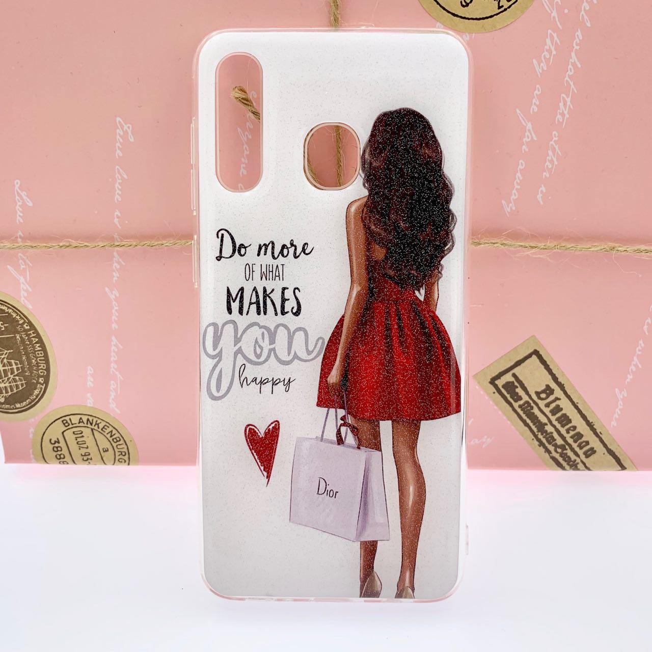 Чехол накладка для SAMSUNG Galaxy A30 (SM-A305), силикон, глянец, рисунок Do more of what makes.