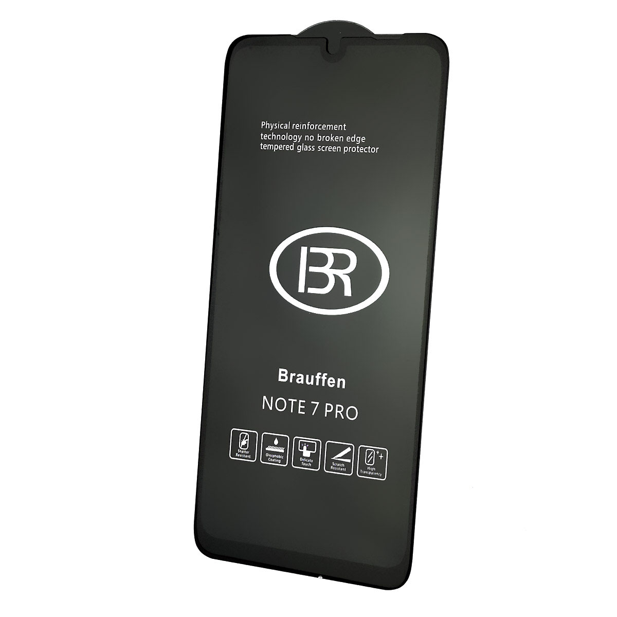 Защитное стекло 9H BR для XIAOMI Redmi Note 7, Redmi Note 7 Pro, цвет окантовки черный