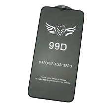Защитное стекло 99D для APPLE iPhone X, iPhone XS, iPhone 11 Pro, цвет окантовки черный