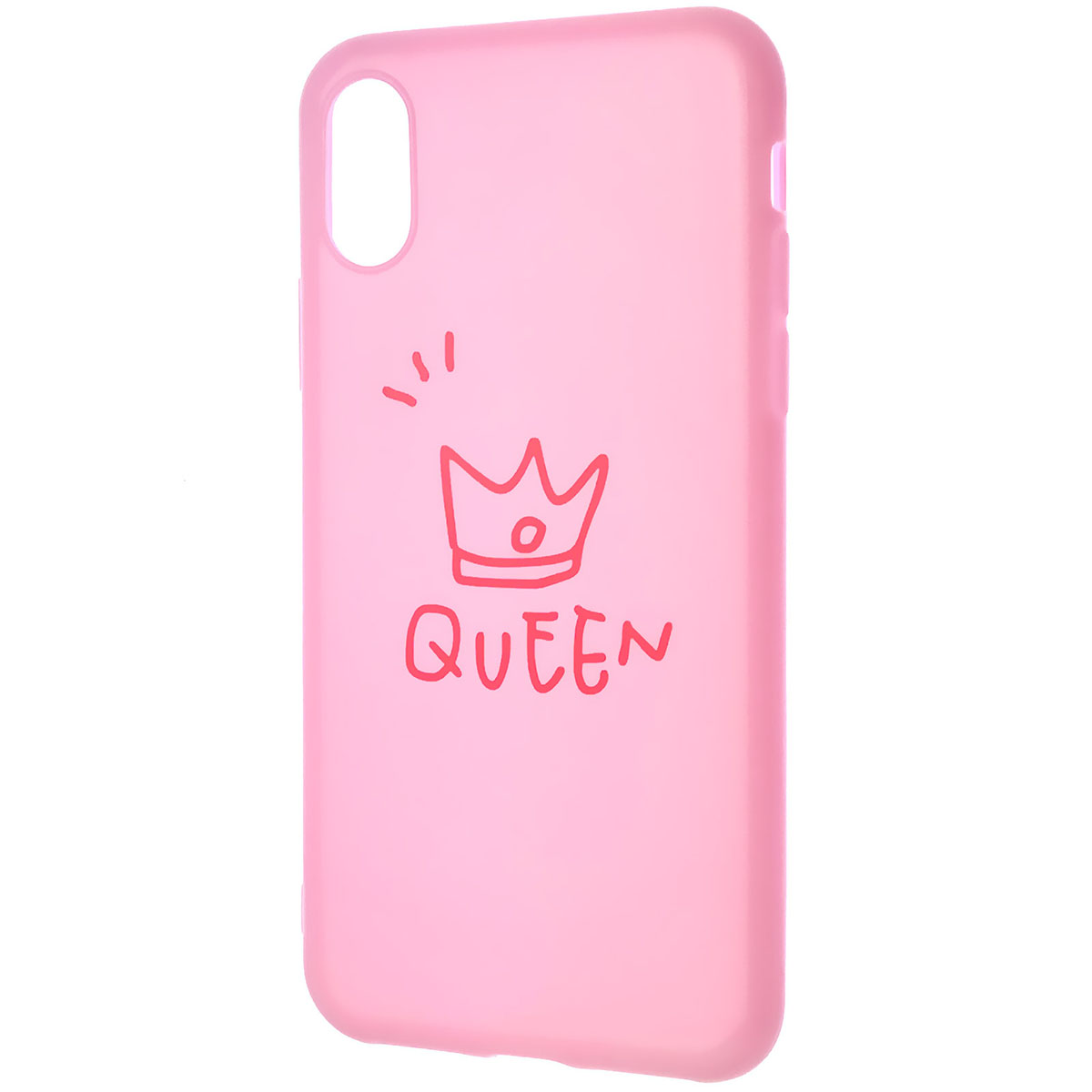 Чехол накладка для APPLE iPhone X, iPhone XS, силикон, глянцевый, рисунок Queen, цвет розовый.
