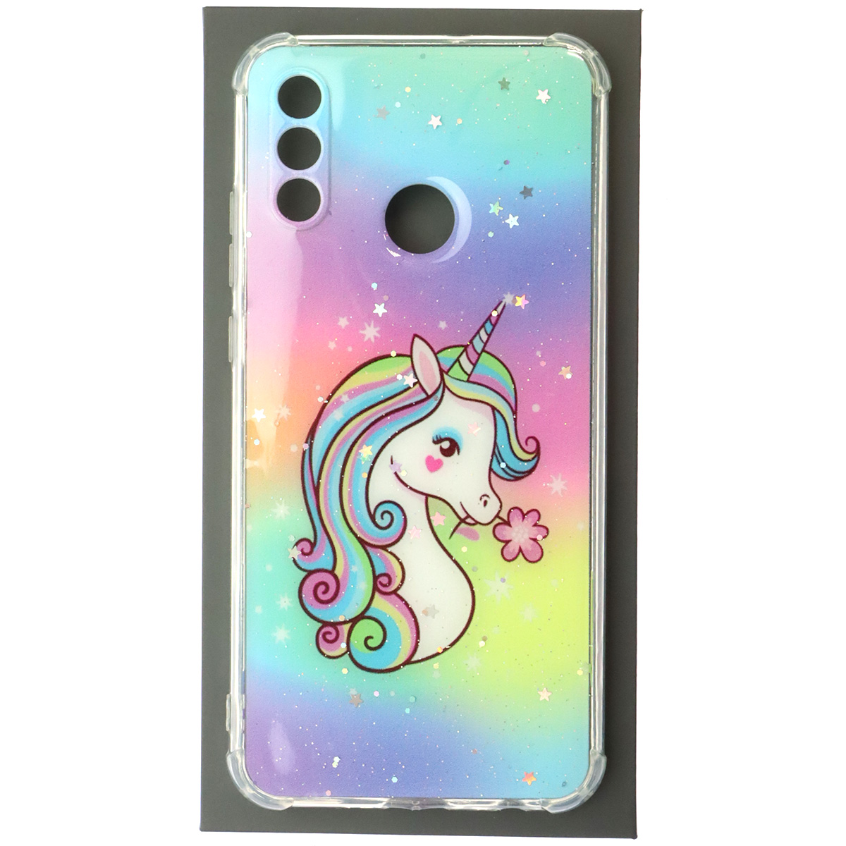 Чехол накладка для HUAWEI P Smart 2019, Honor 10 Lite, силикон, глянцевый, блестки, рисунок Единорог Чехол накладка для HUAWEI P Smart 2019, Honor 10 Lite, силикон, глянцевый, блестки, рисунок Единорог