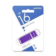 Флешка 16GB SMARTBUY Quartz SB16GBQZ-V, USB 2.0, цвет фиолетовый