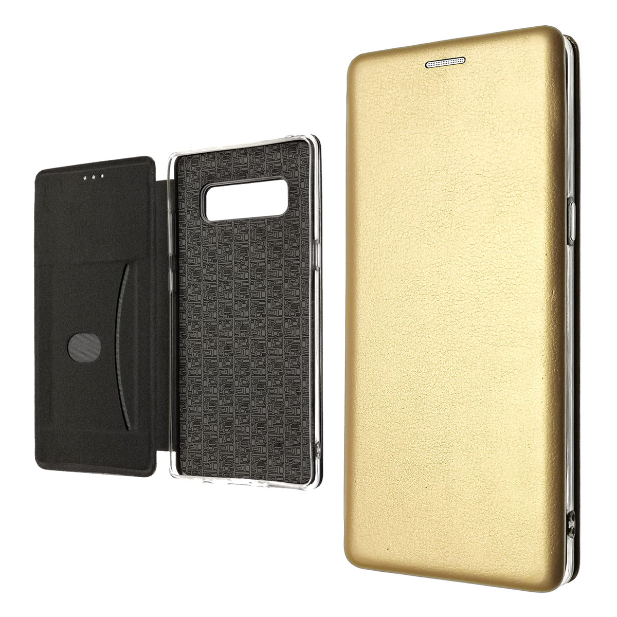 Чехол книжка для SAMSUNG Galaxy Note 8, экокожа, визитница, цвет золотистый.