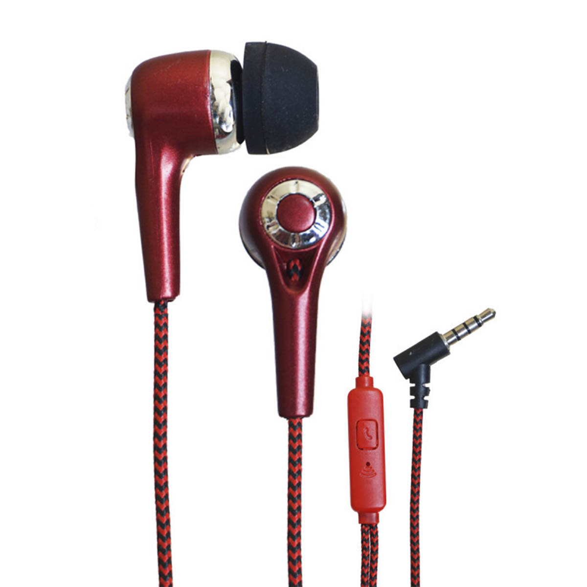 Гарнитура (наушники с микрофоном) проводная, MRM i060, цвет красный
